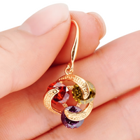 Classic Water Drop Crystal Dangle Earrings, Lightweight Zinc Alloy Jewellery 731
