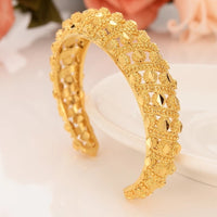 Dubai Gold Plated Cuff Bracelet for Women Ethiopian Arab Wedding Bangle 286