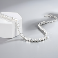 Geometric Faceted Bead Bracelet For Women Adjustable Lobster Clasp Round 1766