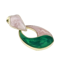 Waterdrop Statement Drop Earrings — Elegant Enamel Swirl Design, Gold Tone 1384