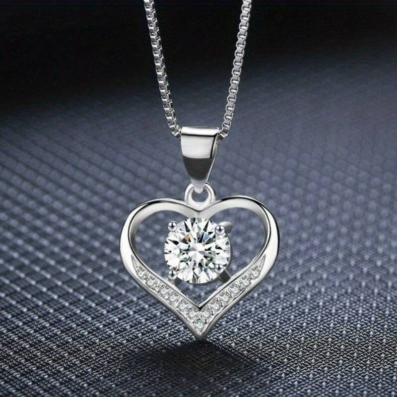 Unified Jewellery® Exquisite 925 Silver Plated Bridal Heart Pendant Necklace 13