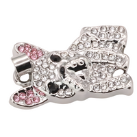 Bulldog Silvery Pendant Necklace - MultiTone Plated Stainless Steel Pendant B251