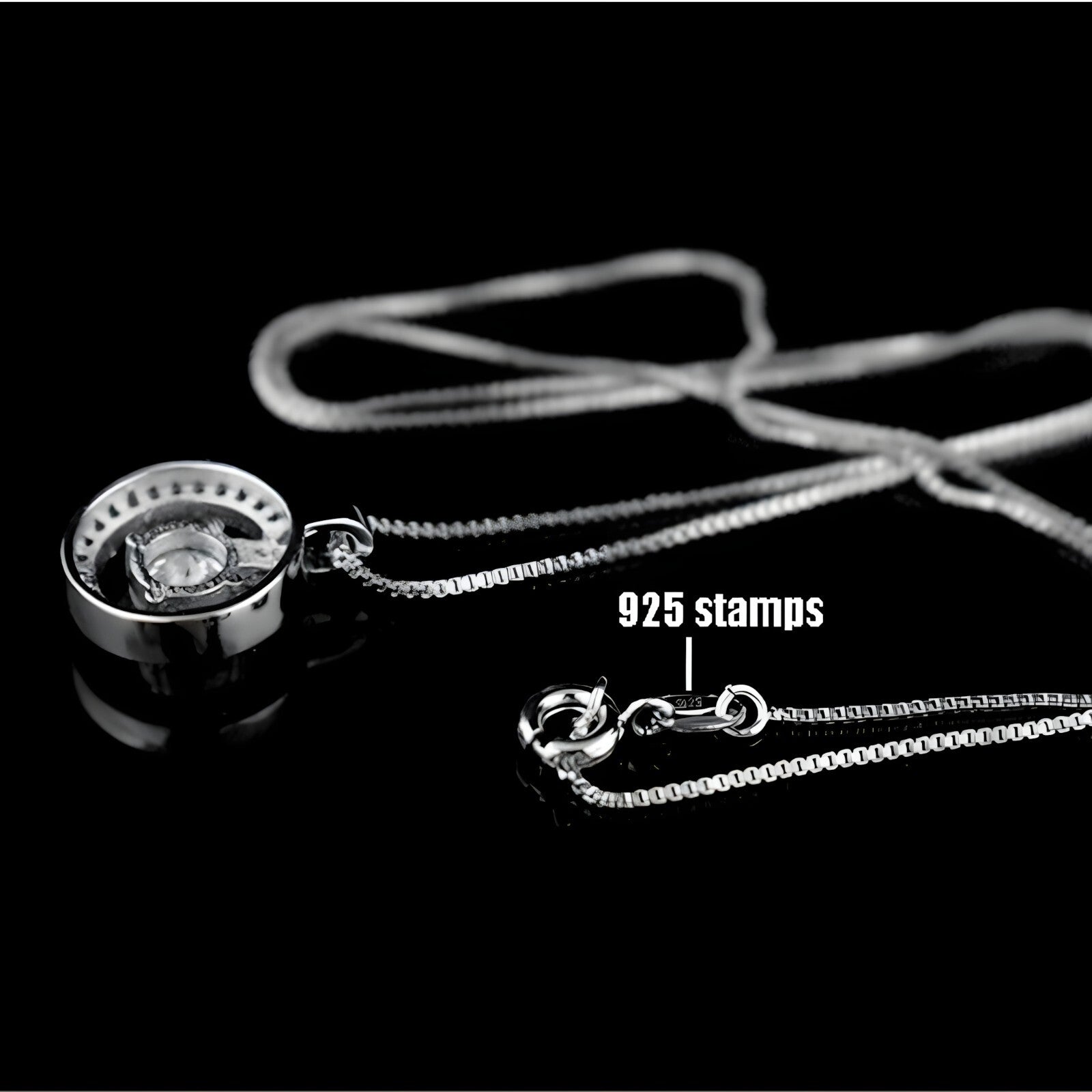 925 Sterling Silver Round AAA Zircon Pendant Necklaces Women Jewelry Dance 262