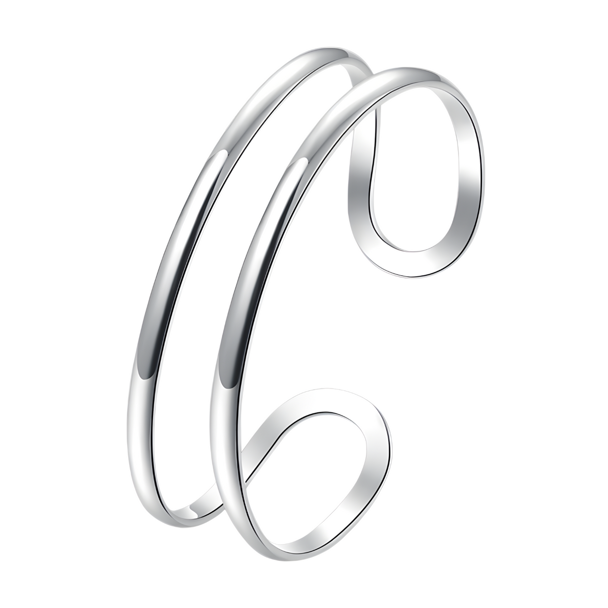 Unified Jewellery Premium Double Circle Adjustable Open Cuff Bangle 1838