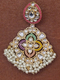 Elegant Bollywood Inspired Gold Kundan Earrings - Traditional Indian Jewelry 191