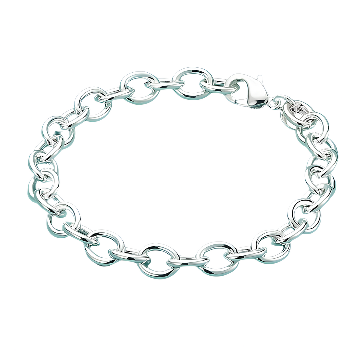 925 Sterling Chunky Chain Bracelet For Women Rolo Link Statement Bracelet 1760