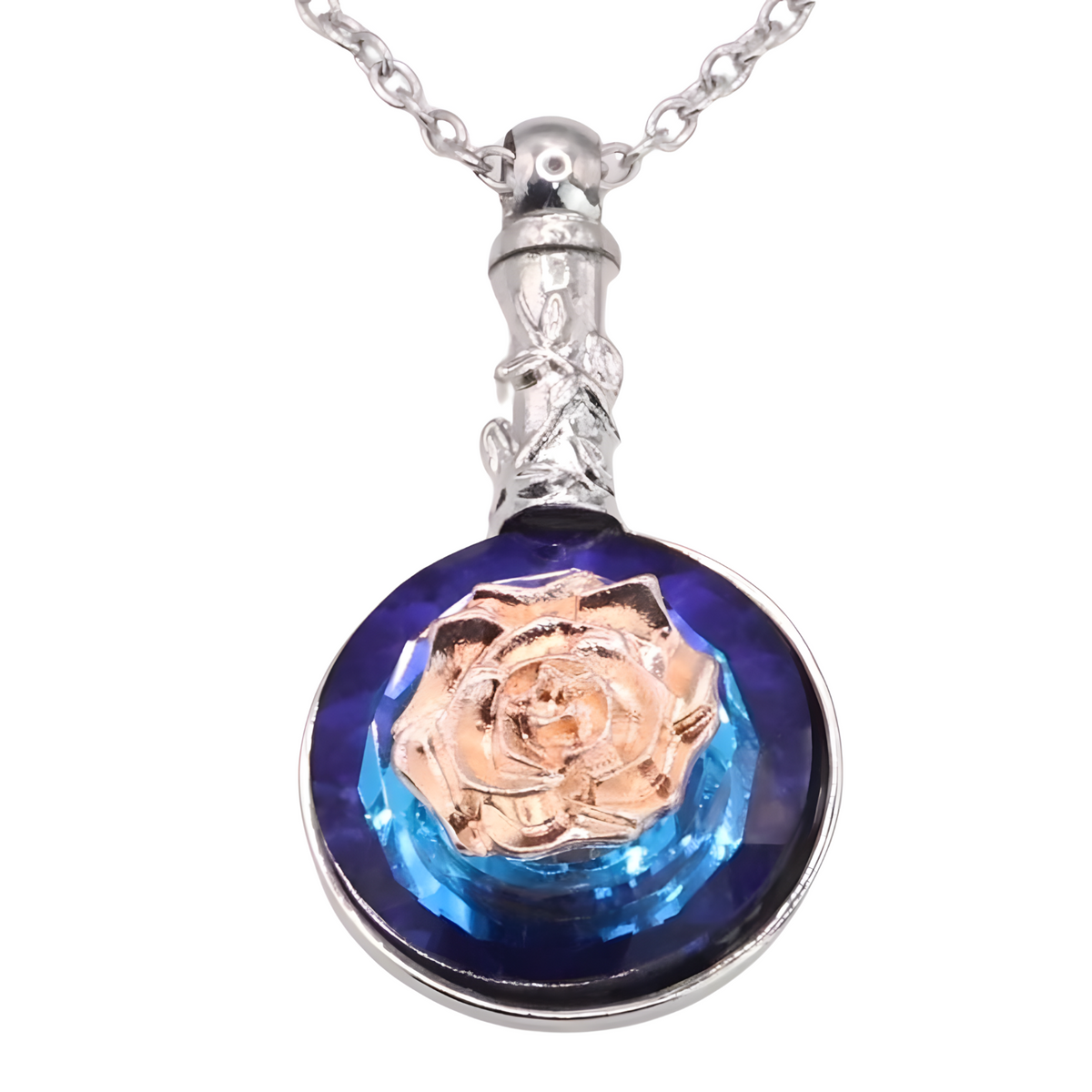 Mystical Tree of Life Necklace, Silver Celtic Knot Pendant Crystal B106