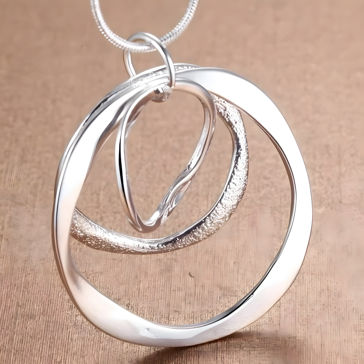 Wishbone Triple Circle Pendant Necklace for Women - Modern Minimalist Layer 1472