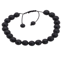 Unisex Natural Stone Bracelet, 8mm Lava Rock Beads & Tigers Eye, Adjustable B115