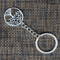 Tree of Life Keychain for Men & Women – Zinc Alloy Metal Round Pendant 30mm 1138
