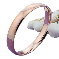 925 Sterling Silver Polished Bangle Bracelet Women Classic 397_1 (Gold color)