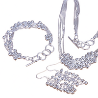 Elegant Multi-Piece Necklace Bracelet & Drop Earring Set-Grape Bead Cluster 1429