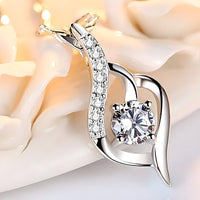 925 Sterling Silver Twisted Zircon Pendant Necklace Elegant Women’s Fashion 257