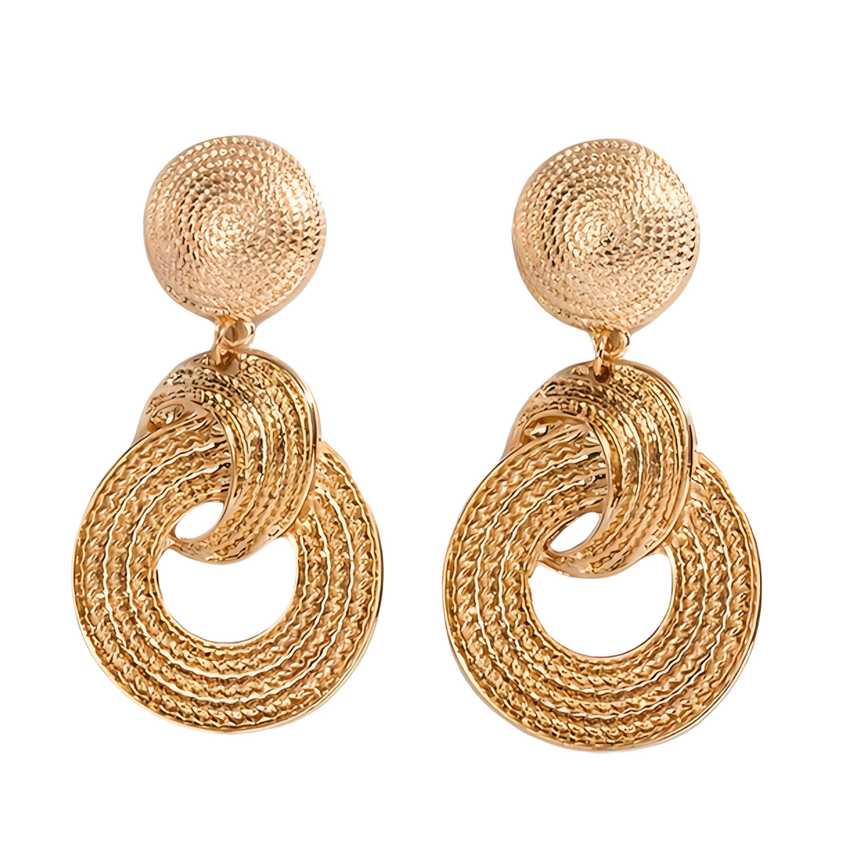 Geometric Gold Drop Earrings for Women Trendy Zinc Alloy Statement Earrings 786