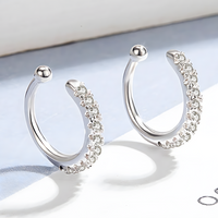 Tiny Huggie Hoop Earrings for Women 925 Sterling Silver Cubic Zirconia Cuff 314