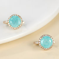 Unified Jewellery Luxury Emerald Copper Round Cut Zircon Drop Earrings Women 560