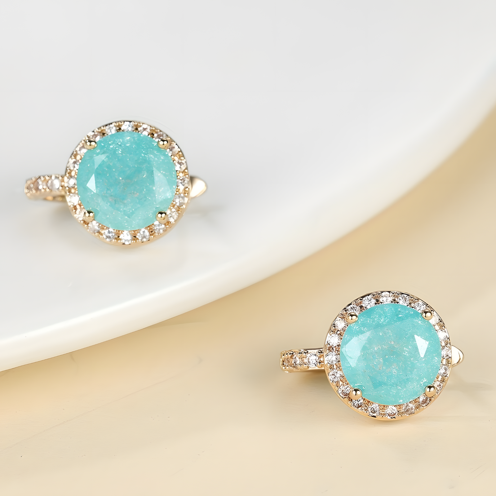 Unified Jewellery Luxury Emerald Copper Round Cut Zircon Drop Earrings Women 560