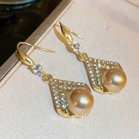 925 Sterling Silver Stud Earrings with Rhinestones, 1.6 cm, 7.9 g A0137