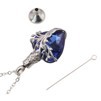Heart Tree of Life Urn Necklace Crystal Funnel Filler 316L Stainless Steel B214