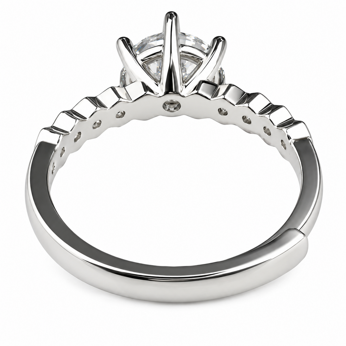 Elegant Halo Style Engagement Ring For Women Round Brilliant Cut Zircon 1602