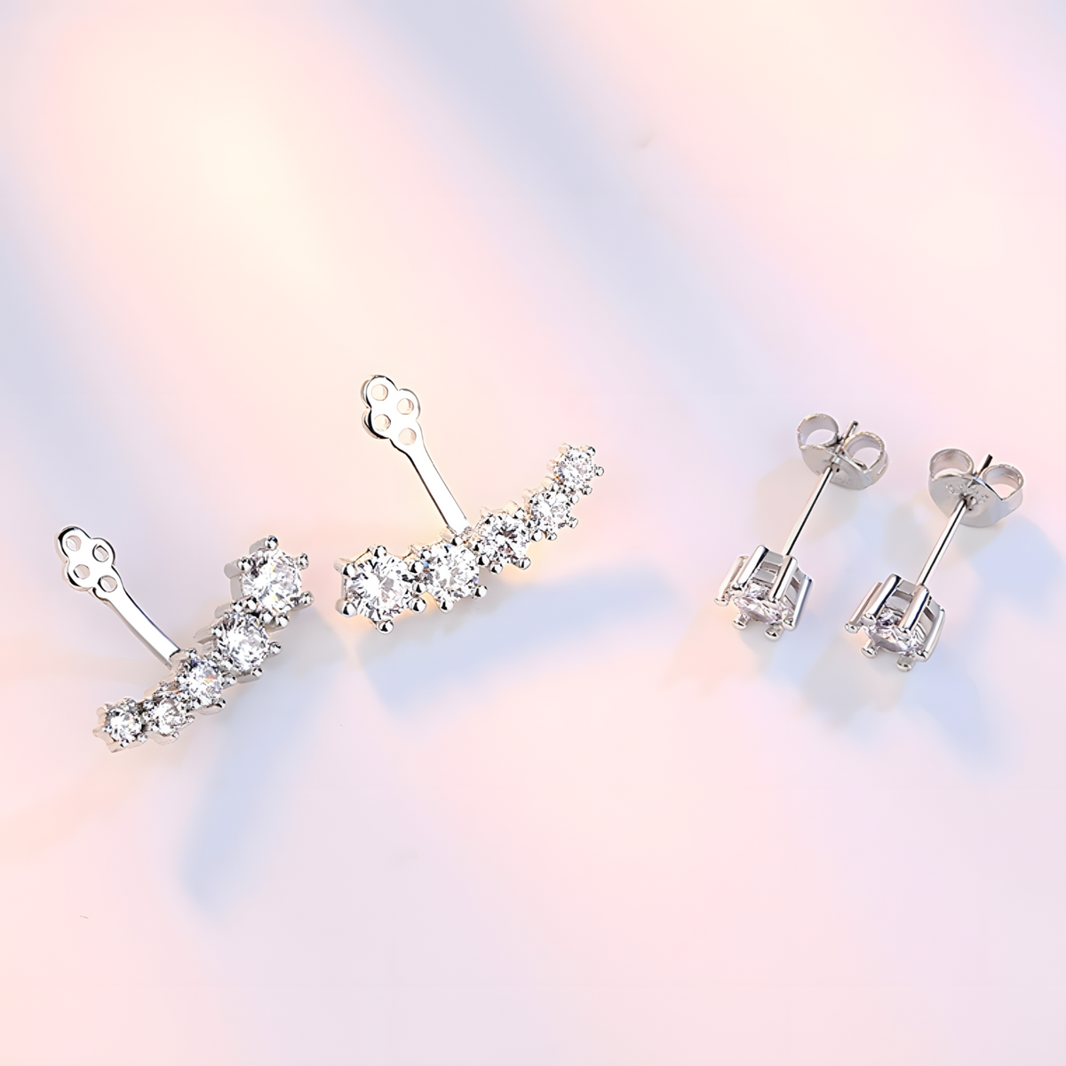 Multi-Stone CZ Stud Earrings for Women – Sparkling Cluster Design with Cubic 952