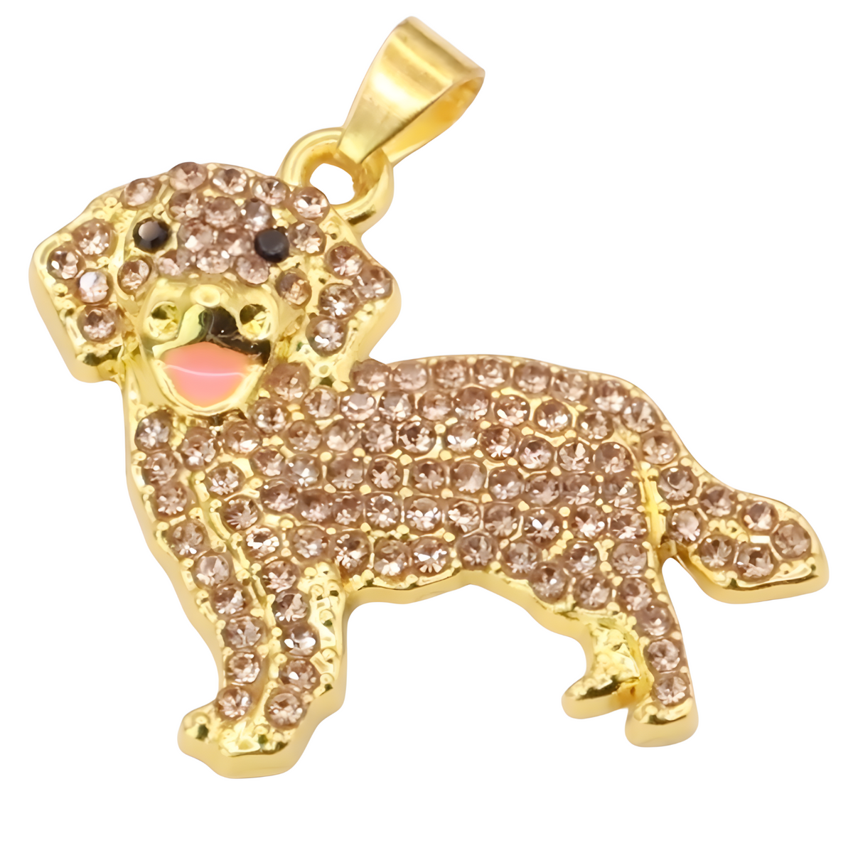 Golden Retriever Pendant Necklace Women - Pavé Cubic Zirconia Dog Pendant  B237