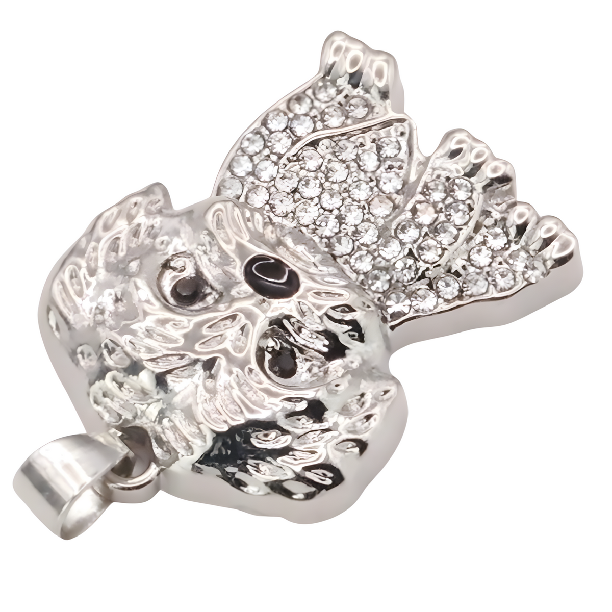 Maltese Dog Pendant Necklace – Multi-Tone Gold-Plated & Rhodium Over B248
