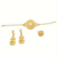5-Piece Traditional Bridal Jewellery Set: Earrings, Necklace, Bracelet, Ring 109