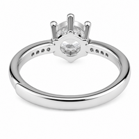 Women's Elegant Adjustable Solitaire Ring, Round Brilliant Zircon Bridal 1624