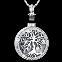 Sterling Silver Tree of Life Necklace for Women  Locket Pendant Cremation B98