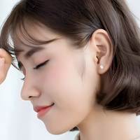 Luxury Sparkling Clear Stud Earrings Fashion Fine Round Zirconia Earrings 502
