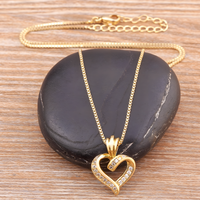 Heart Pendant Necklace for Women Copper Alloy GoldPlated Twisted Open Heart 1149