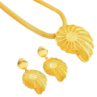 Luxury Conch Bridal Necklace & Drop Earrings Set, Elegant Women's Jewellery 130