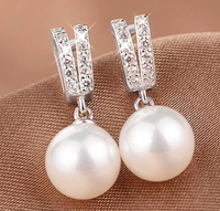 Unified Jewellery® Women's 925 Sterling Silver Pearl & Zircon Stud Earrings 6 UK