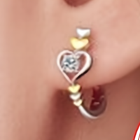925 Sterling Silver Heart Hoop Earrings Women – Two-Tone Gold & Silver Heart 812