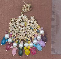 Elegant Bollywood Inspired Gold Kundan Earrings - Traditional Indian Jewelry 182