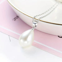 925 Silver Plated 1 pair of Earrings + 1 Necklace Silver Plated Waterdrop 62 UK