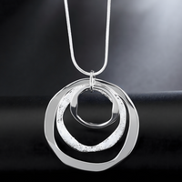 925 Sterling Silver Necklace Earring Jewelry Set for Women Lady: Dainty Pave 664
