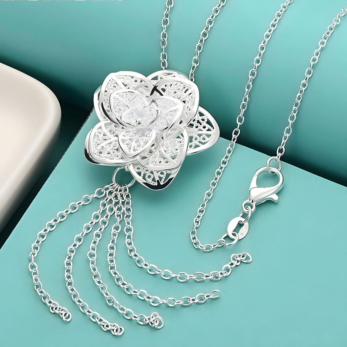 Unified Jewellery Premium Floral Tassel Pendant Necklace Long Chain Women 1830