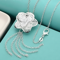 Unified Jewellery Premium Floral Tassel Pendant Necklace Long Chain Women 1830