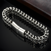 Stainless Steel Braided Fishtail Chain Bracelet Men Women Magnetic Clasp 453