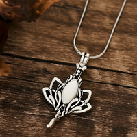 Stainless Steel Lotus Pendant Necklace for Women – Classic Geometric Design 666