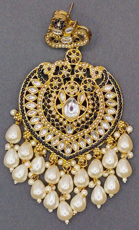 Elegant Bollywood Inspired Gold Kundan Earrings - Traditional Indian Jewelry 229