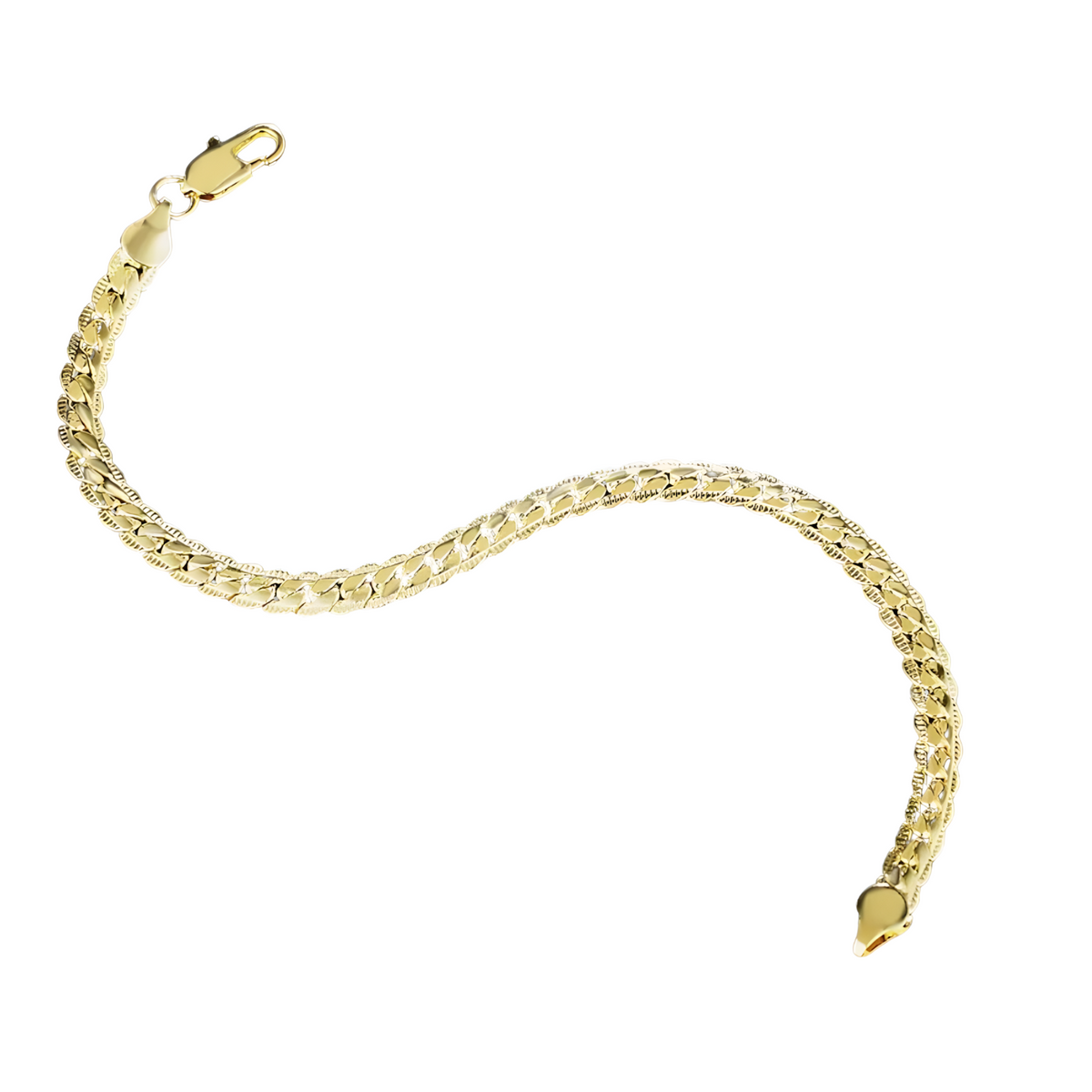 18K Gold Plated Herringbone Bracelet for Women and Men Elegant Snake Chain 437