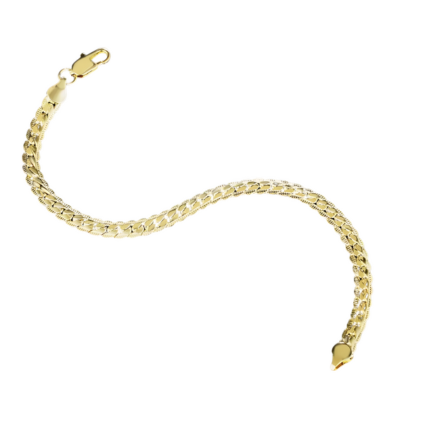 18K Gold Plated Herringbone Bracelet for Women and Men Elegant Snake Chain 437