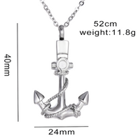 Navigation Keepsake Jewelry Stainless Steel Anchor Cremation Urn Pendant B180
