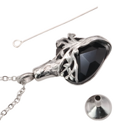 Heart Tree of Life Urn Necklace Crystal Funnel Filler 316L Stainless Steel B213