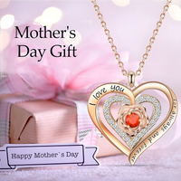 Rose Gold Heart Pendant Necklace Women – Copper Metal “I Love You Forever   1161