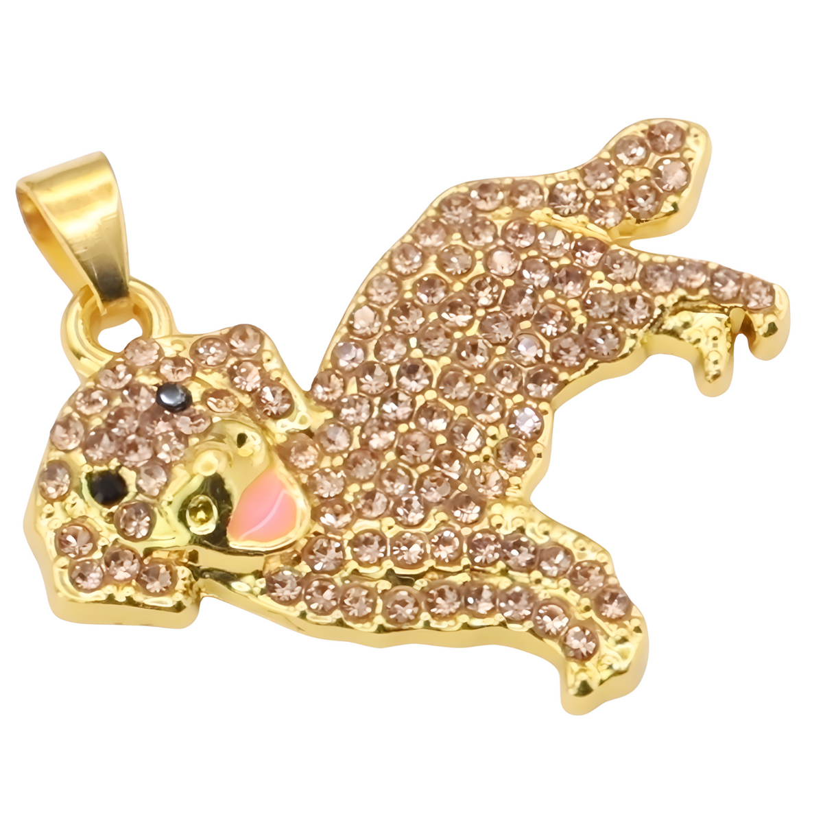 Golden Retriever Pendant Necklace Women - Pavé Cubic Zirconia Dog Pendant  B237