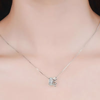 925 Sterling Silver Crown Charm Necklace Dainty Adjustable Length Zircons 268